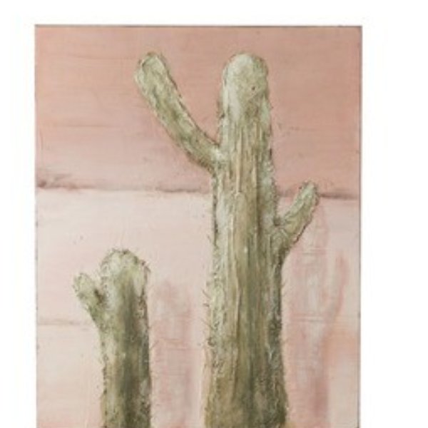 Bild Kaktus Kanevas/Holz Grün/Rosa Bild 1